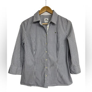 Lacoste Women’s Striped Button-Down Shirt Size 44 Preppy